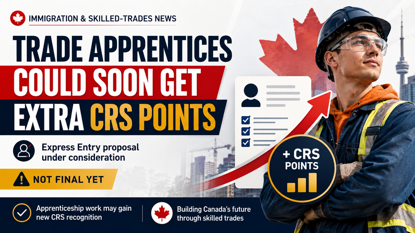 Trade Apprentices Could Soon Get Extra Express Entry CRS Points in Canada