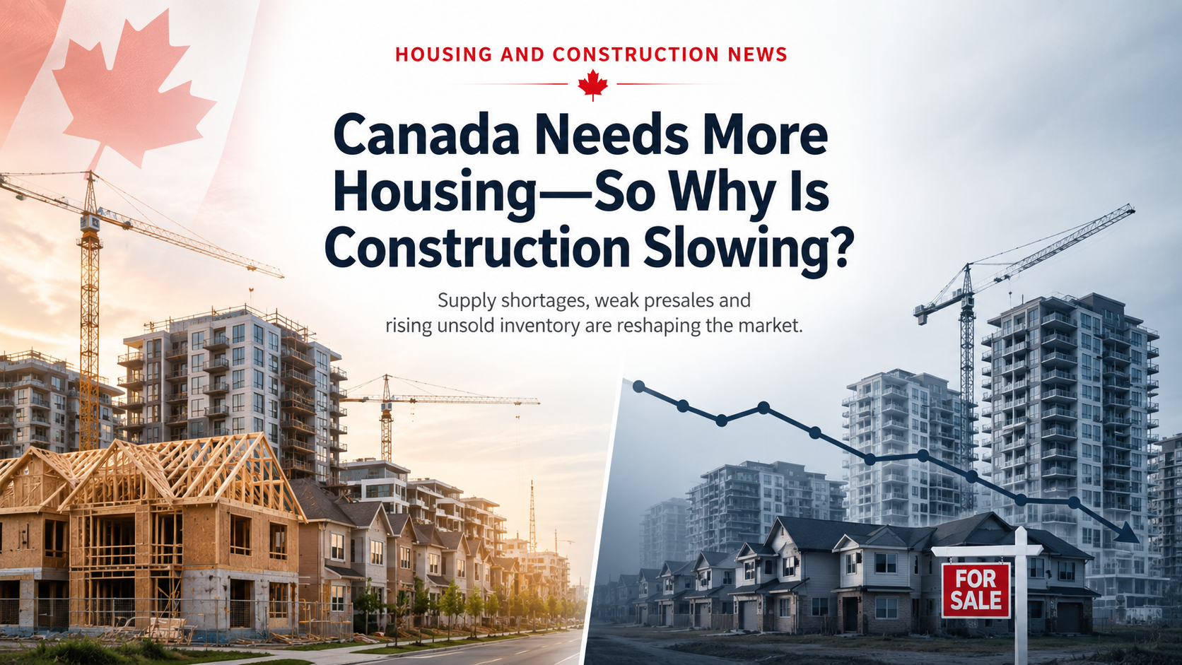 Canadian housing construction site affected by financing and presale conditions
